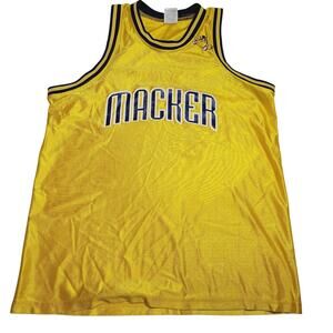 Vintage Gus Macker 90's Men's Large Basketball Jersey Yellow Michigan
